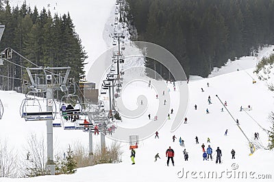 Mountains ski resort Bansko, Bulgaria- Editorial Stock Photo