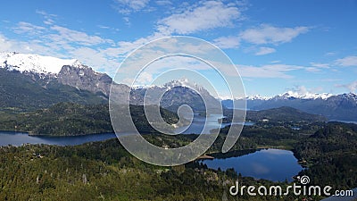 Mountains snow river lakes water blue sky Stock Photo