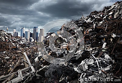 Mountains of Trash Stock Photo