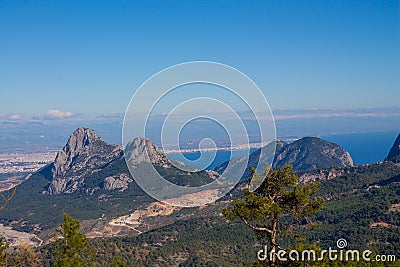 Mountains of Turkey coast at Likyan Way Stock Photo