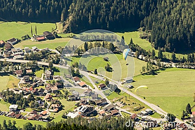 Mountains, valley and peaks landscape, natural environment. Hiking in the alps Stock Photo