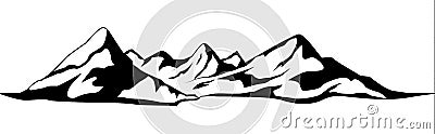 Mountains vector.Mountain range silhouette isolated. Mountain vector illustration Vector Illustration