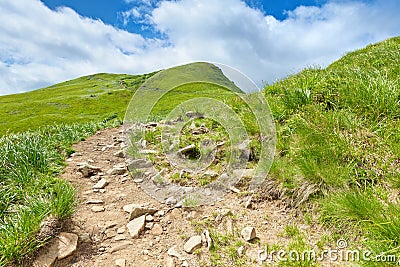 Mountains way landscape. Carpathians. Poland. Stock Photo