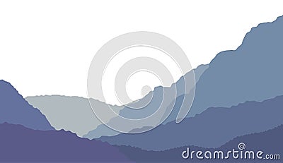 Mountains on a white background. Mountain landscape. Vector Illustration
