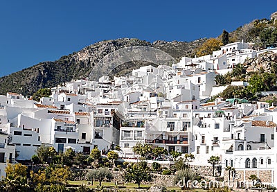 Frigiliana with mountains Stock Photo