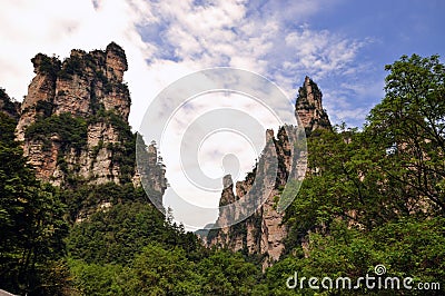 Mountains in Zhangjiajie, China Stock Photo