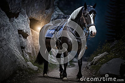 A Mounted Officer's Trail Ride: A Spectacular 32k Epic Compositio Stock Photo