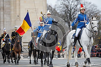 Mounted Officers from the Romanian Jandarmerie gendarmerie Editorial Stock Photo