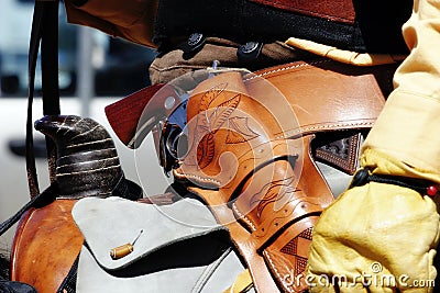 Mounted Rider with Revolver #2 Stock Photo