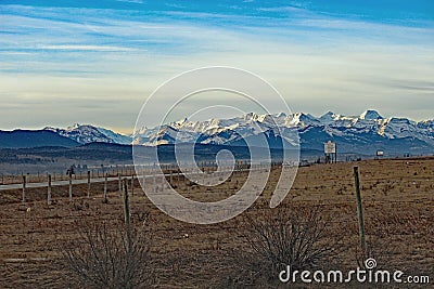 Mountians between blue sky and clouds Stock Photo