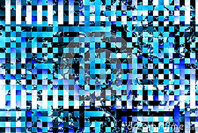 Square patchwork in teal, white and blue Stock Photo