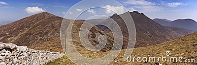 The Mourne Wall in the Mourne Mountains in Northern Ireland Stock Photo