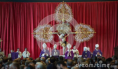 The mourning ceremony for the victims of the collapse of bridge Morandi in Genova, Italy. Editorial Stock Photo