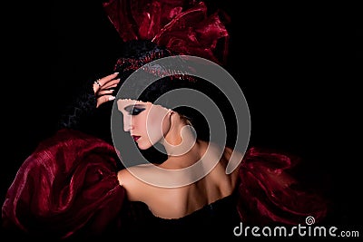 Mourning. Femme fatale Stock Photo