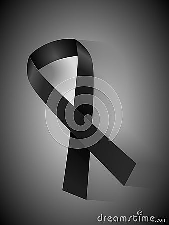 Mourning ribbon background Vector Illustration