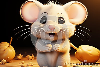 Mouse in animated form entertains with a humorous, expressive countenance Stock Photo