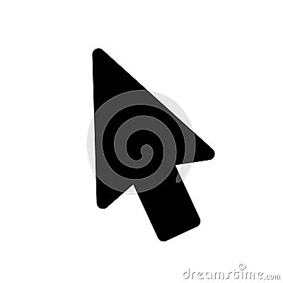 Mouse arrow click. Computer mouse pointer icon. Black cursor isolated on white background. Click here. Link web. Internet Vector Illustration