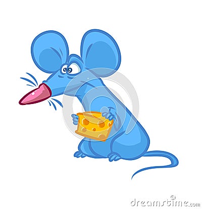 Mouse cheese cartoon illustration Cartoon Illustration