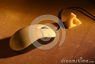 Mouse & Cheese warm Stock Photo