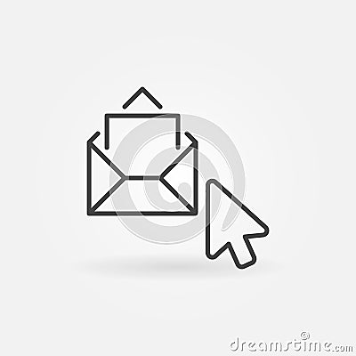 Mouse Click on Envelope linear icon. Vector E-mail sign Vector Illustration