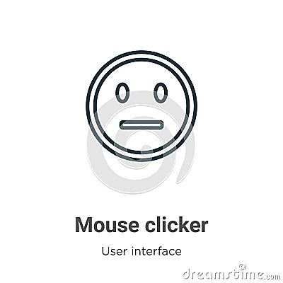 Mouse clicker outline vector icon. Thin line black mouse clicker icon, flat vector simple element illustration from editable user Vector Illustration