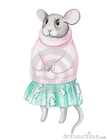 Mouse in clothes Cartoon Illustration