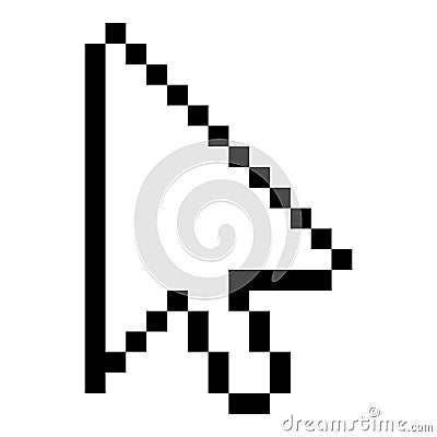 Mouse cursor icon, pixel arrow sign symbol Vector Illustration