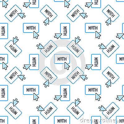 Mouse Cursor on Math Button vector colored seamless pattern Stock Photo