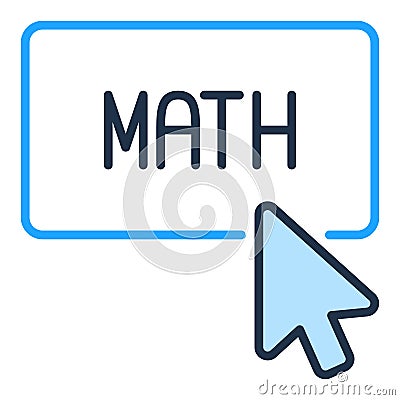 Mouse Cursor on Math Button vector concept colored icon or symbol Stock Photo