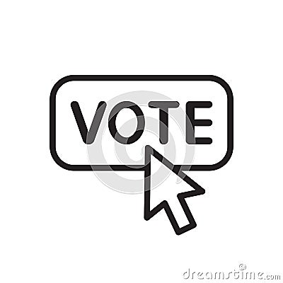 Mouse cursor pressing vote button icon, Polling sign, Voting election concept Vector Illustration