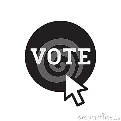 Mouse cursor pressing vote button icon, Polling sign, Voting election concept Vector Illustration