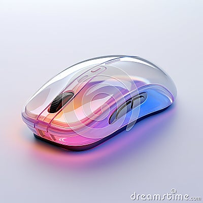 3d Rendering Illustration Of Optical Mouse With Purple Hue Stock Photo