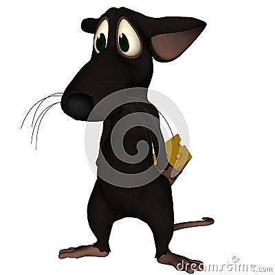 Mouse Hiding Cheese Stock Photo