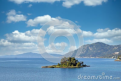 Mouse island at Corfu seascape Stock Photo