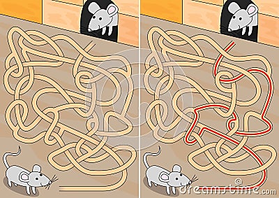 Mouse maze Vector Illustration