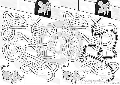 Mouse maze Vector Illustration