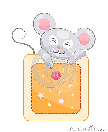 Mouse in pocket Vector Illustration