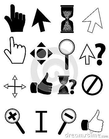 Mouse pointer icons set Vector Illustration