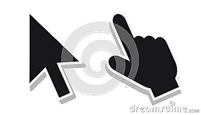 Mouse Pointer Set - Editable Vector Icons - Isolated On White Stock Photo