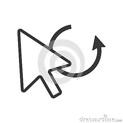 Mouse Pointer Undo Icon Vector Vector Illustration