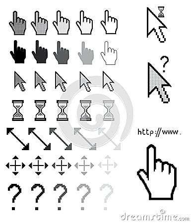 Mouse pointers, arrow hand finger Vector Illustration