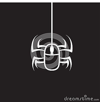 MOUSE AND SPIDER LINE LOGO DESIGN Vector Illustration