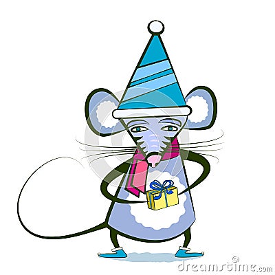 Mouse - symbol of the year 2020 Vector Illustration