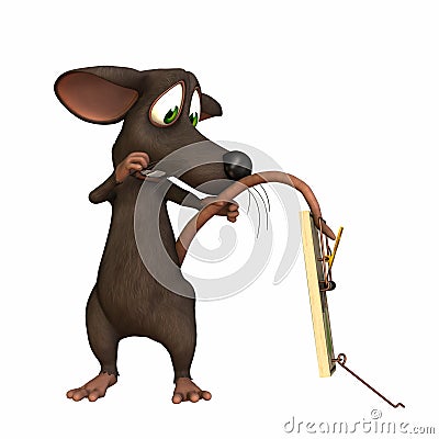 Mouse - Tail in Trap Stock Photo