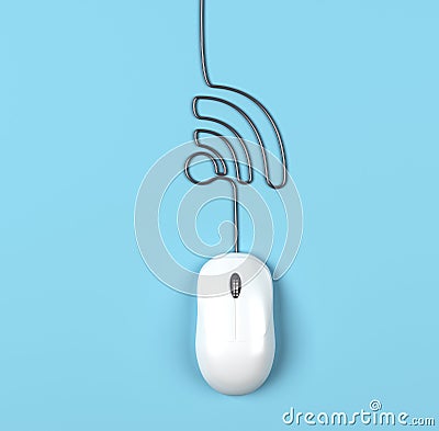 Mouse and wi-fi Stock Photo