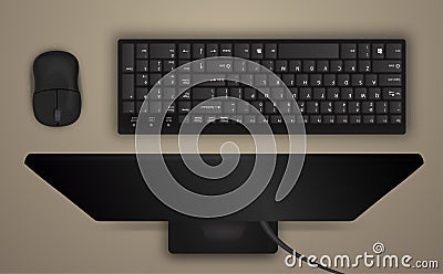 MouseKeyboard?onitor Vector Illustration