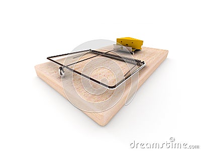 Mousetrap with cheese Stock Photo