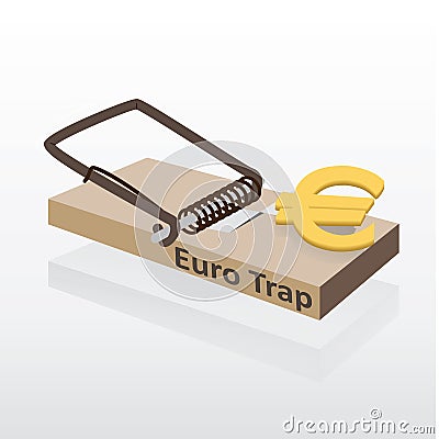 Mousetrap with euro money vector illustration Vector Illustration