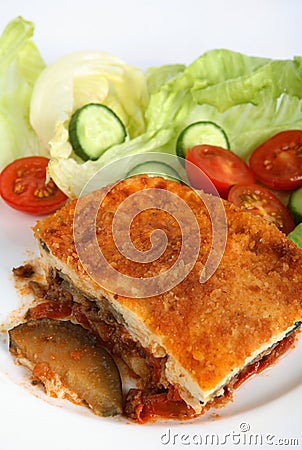 Moussaka plate vertical Stock Photo