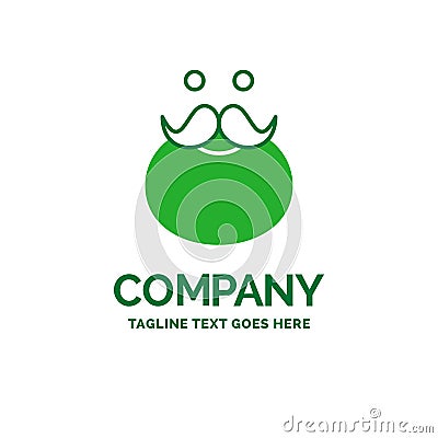 moustache, Hipster, movember, santa, Beared Flat Business Logo t Vector Illustration